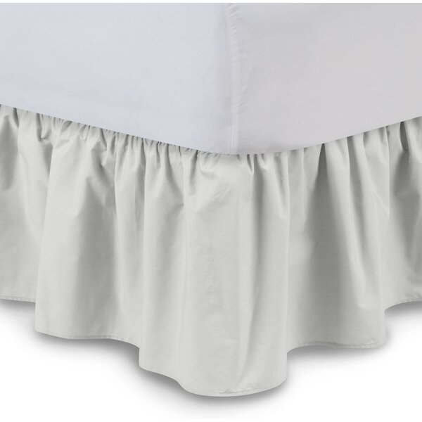  Ruffled Bed Skirt with Split Corners - Queen, Bone, 18