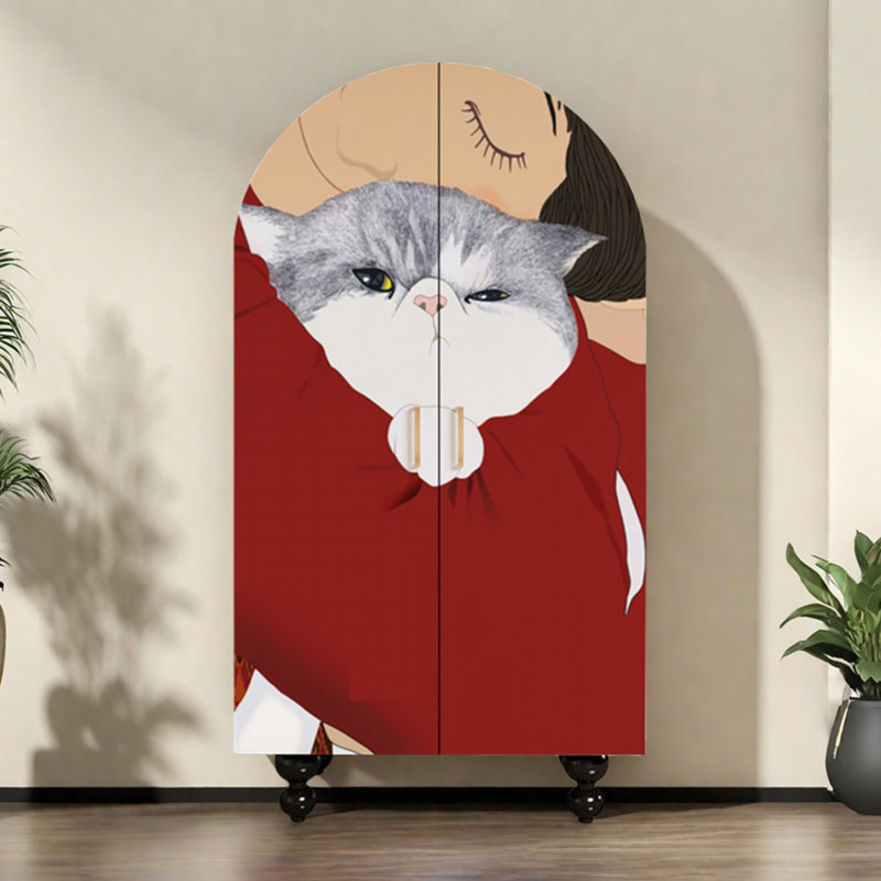 Armoire arquée avec tablettes et portes