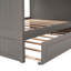 Lit superposé double au dessus d'un lit double avec lit gigogne simple, lit superposé en bois de pin avec garde-corps-2091012102