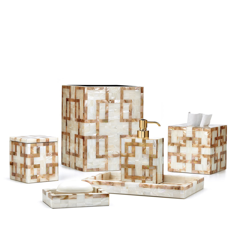 Jamie Drake Clear Acrylic and Natural Shell Tissue Box Cover