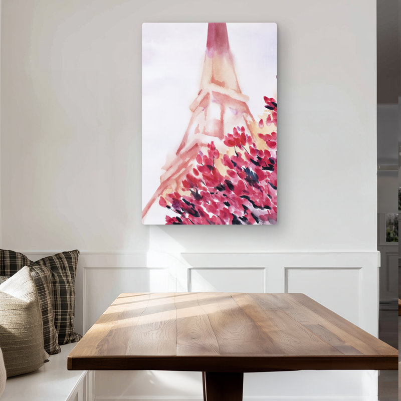 Pink Eiffel Tower - Metal Print for Pink Bedroom Decor