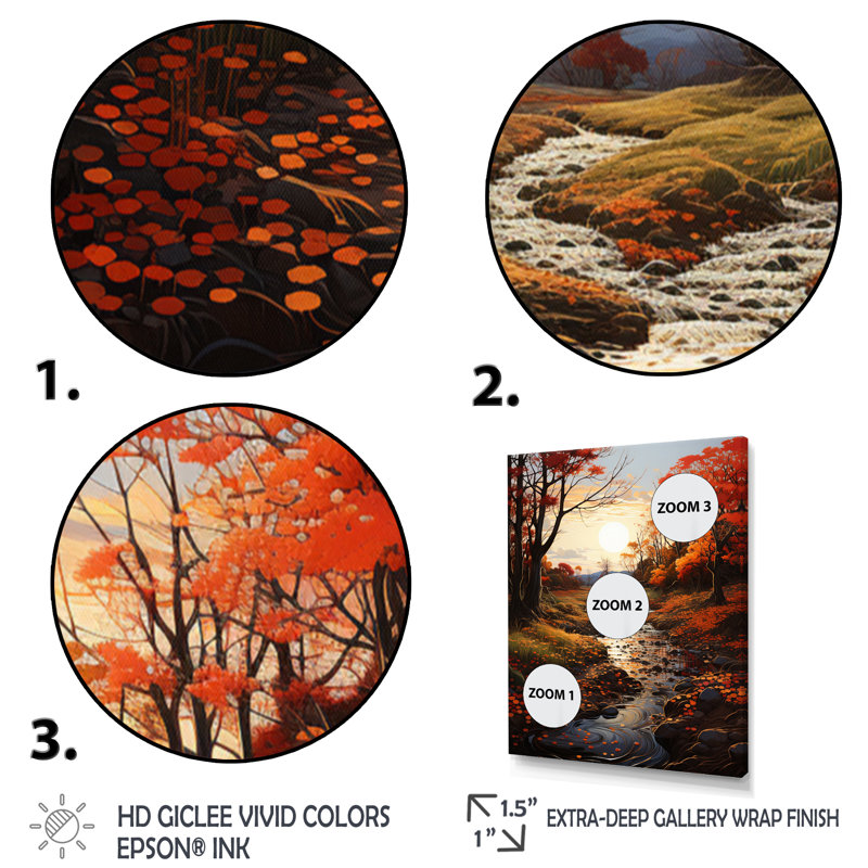 «Leaves Autumnal Symphony Leaf», reproduction sur toile, H 32 po x l 16 po x P 1 po, Toile tendue