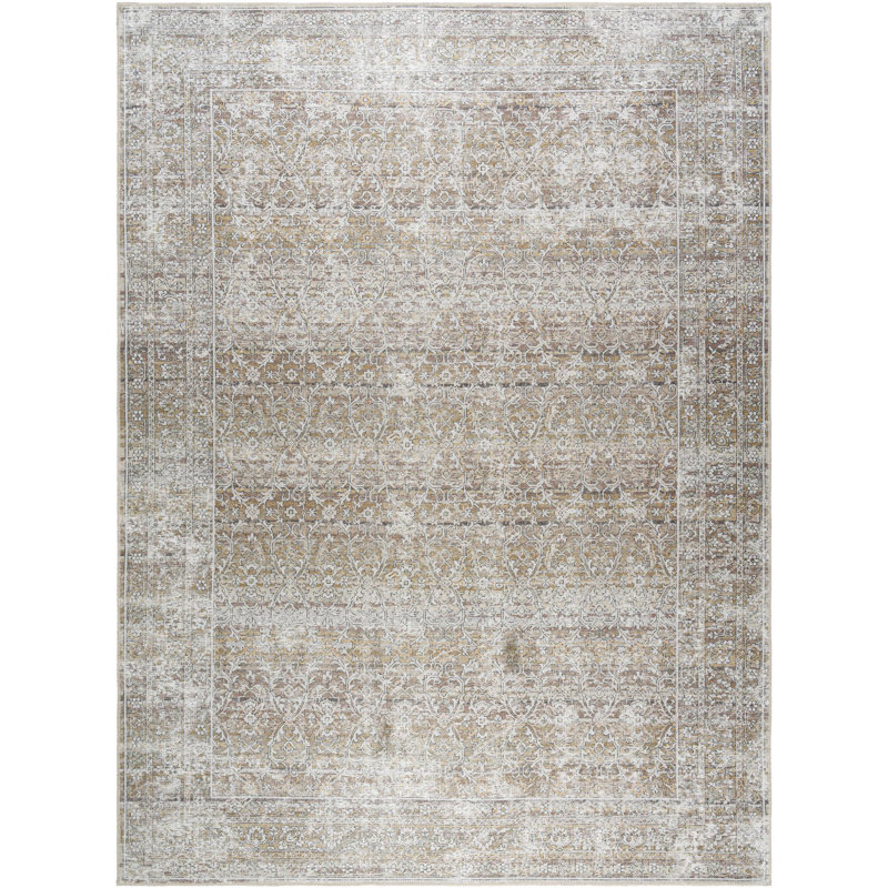 Our PNW Home x Livabliss Machine Washable Oriental Boho Dark Brown Cream Area Rug, Rectangle 5'3" x 7'3"