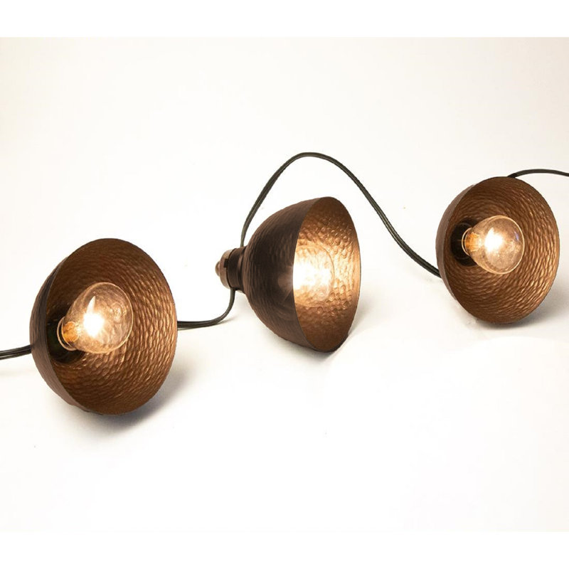 Luisa Electric Café String Lights with 10 Bronze Metal Domes