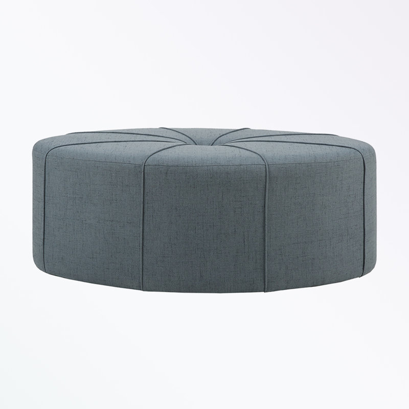 Repose-pieds rembourré Nicle, Bleu, H 18 po x l 48,5 po x P 48,5 po