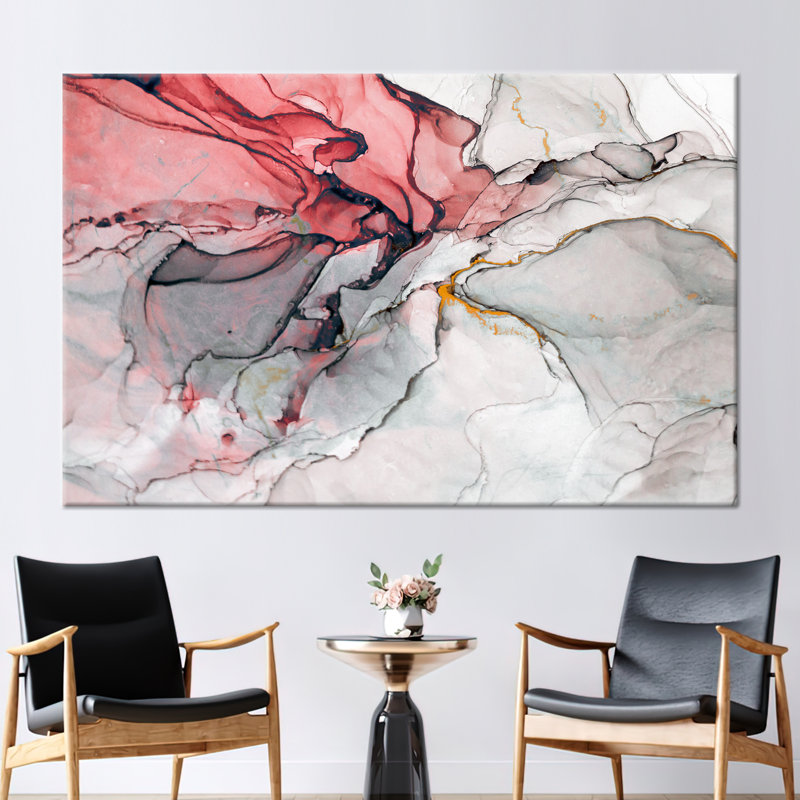 Abstract Luxury Wall Art with Modern Alcohol Ink Design for Contemporary Decor, Wrapped Canvas, Do Not Apply