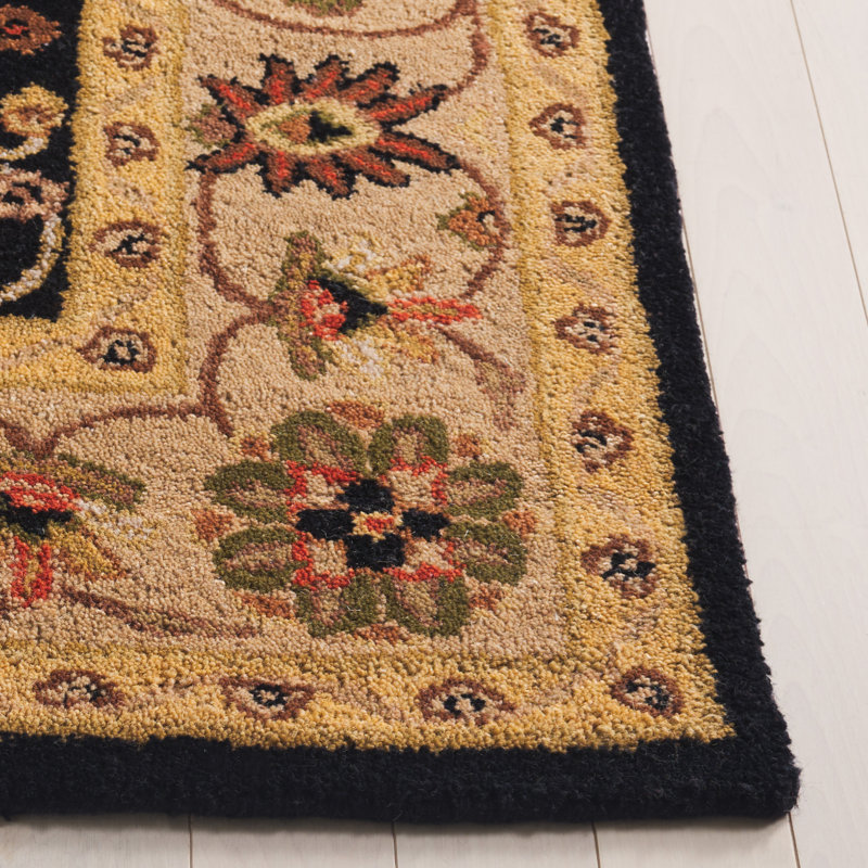 Tapis oriental beige / brun / noir en laine / coton / latex touffeté à la main Dunbar, Rectangle 3 pi x 5 pi