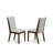5 Piece Dining Table Set Contains a Round Kitchen Table with Pedestal and 4 Grey Parson Chairs, Antique Walnut-1134802890-1204719801-1204719800