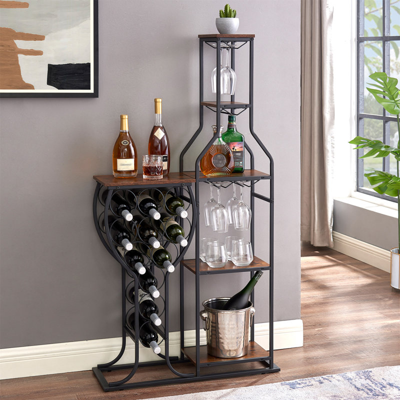Support pour 11 bouteilles de vin, Brun antique
