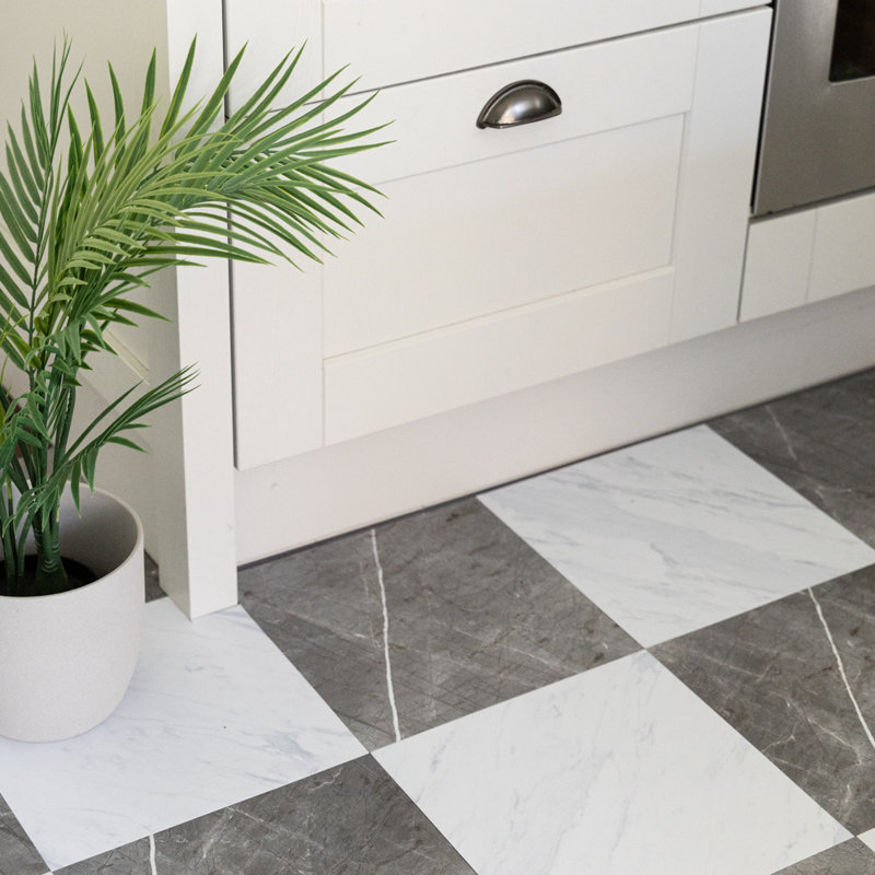 Bonneville Marble 30.48 x 30.48cm Self-adhesive Vinyl Floor Tiles Pack 10 (0.93sqm)