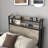 Industrial Platform Bed Twin Size Bed Frame with LED Lights And Charging Station, Storage Headboard & Footboard