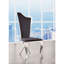 Ensemble de 2 chaises d'appoint en tissu cyren noir et acier inoxydable
