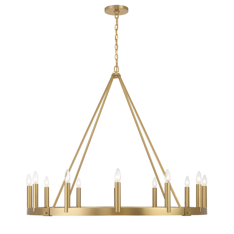 Gracie Oaks Etolin Chandelier, Brass, 12