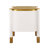 White Curved Profile 2-Drawer Nightstand, Exposed Leg Design Bedroom Storage End Table-741118529
