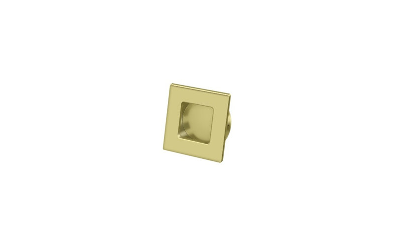 Deltana FPS234U3-UNL Flush Pull, Square, HD, 2-3/4" x 2-3/4", Solid Brass in Unlacquered Brass, Polished Brass