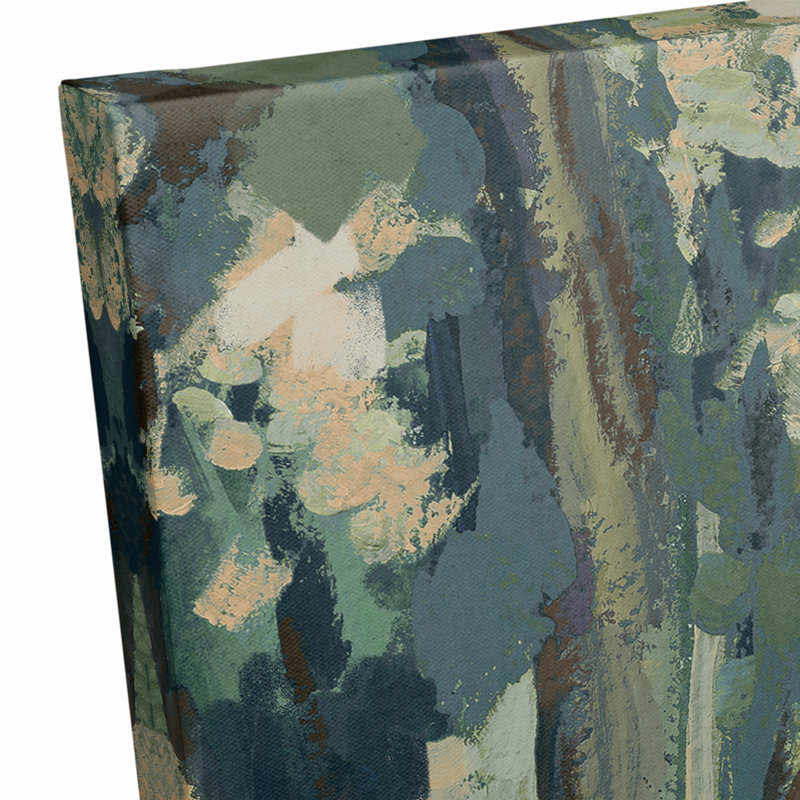 Impression sur toile abstraite bleue et verte, H 20 po x l 24 po