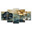 «Blue Canadian Wilderness Poppies Mosaic - Poppies», ensemble d'art sur toile
