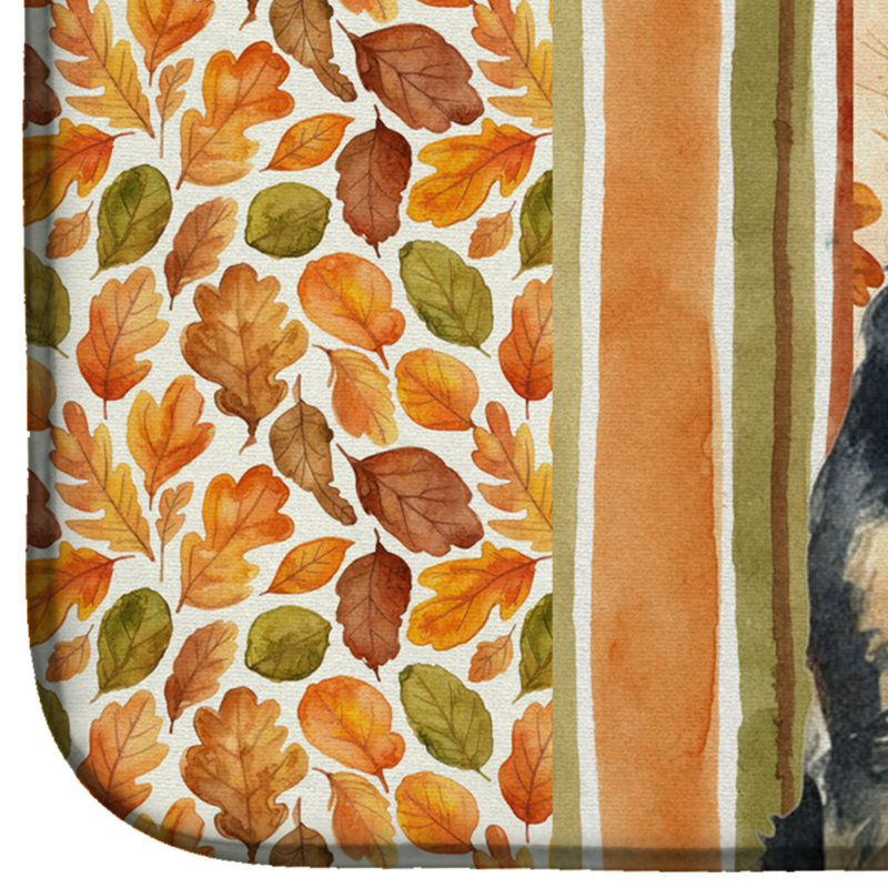 Welsh Terrier Heirloom Fall Dish Drying Mat
