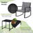 Kinzie Wicker 3 Piece Outdoor Rocking Chairs set, Patio Bistro Set with Cushions and Coffee Table-348548215-316203881
