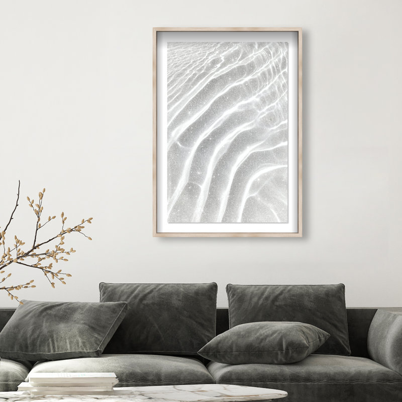 Water Ripples I Print by Oliver Gal, 46.5" H x 31.5" W, Natural Oak Shadowbox