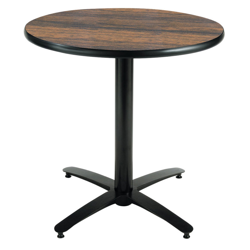Table ronde pour salle de pause, Noyer, H 42 po x L 36 po x l 36 po