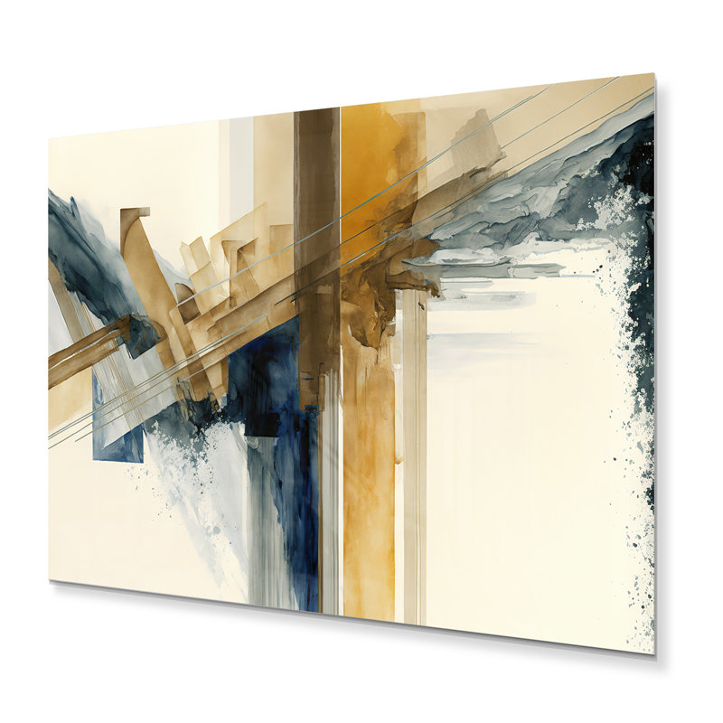 Aquarelle moderne moderne II - décoration murale moderne en métal, H 12 po x l 20 po x P 1 po