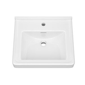 Lavabo de salle de bain mural rectangulaire en porcelaine vitreuse blanche 18 "Proflo