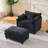 39.4" Modern Accent Chair with Ottoman, Living Room Club Chair Chenille Upholstered Armchair , Reading Chair for Bedroom, Green Chenille-93870762