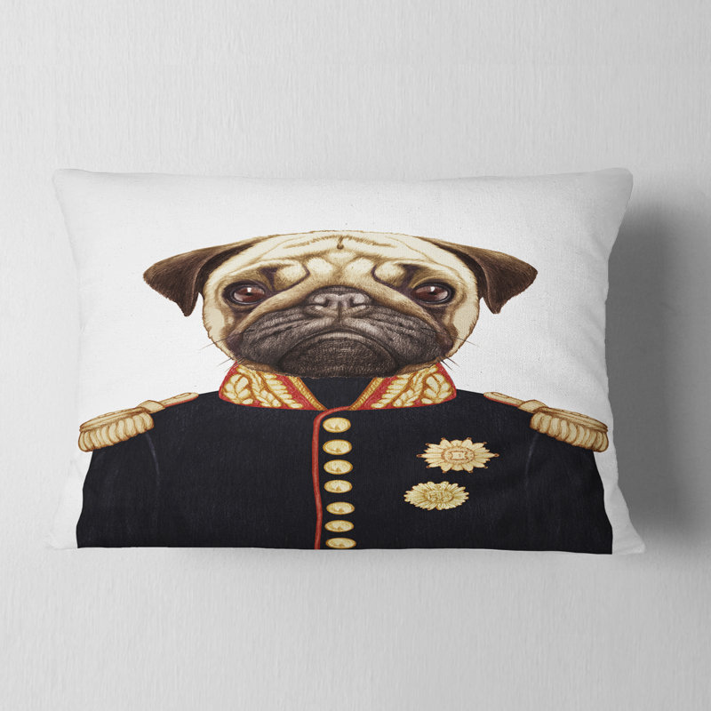Coussin lombaire carlin pour chien amusant