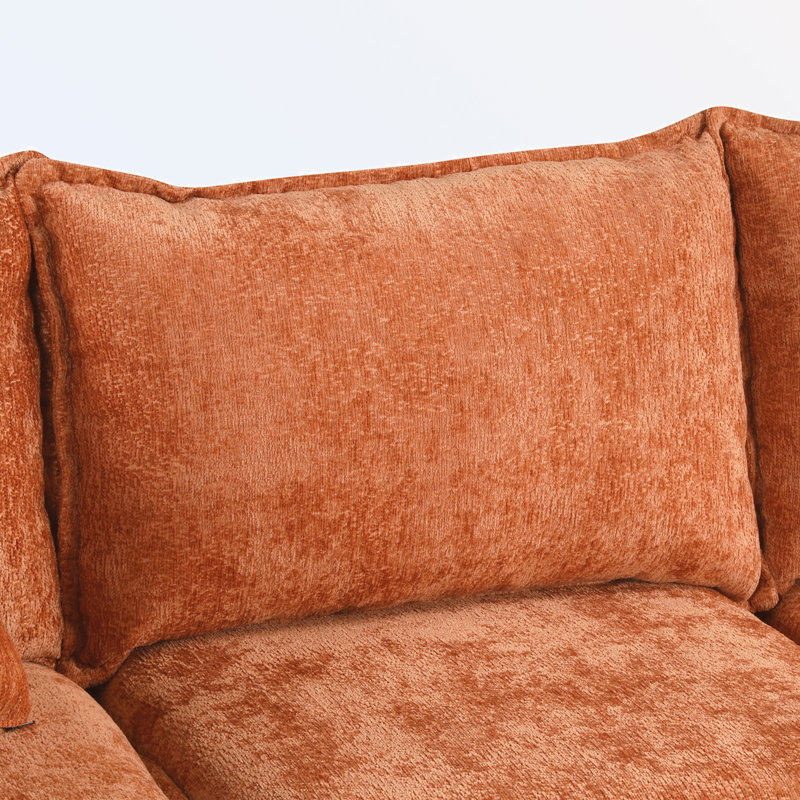 Tivarris Upholstered L-Shaped Sectional Left Hand Facing, Orange Chenille