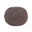 Pouf rembourré en coton à siège unique moderne en coton, multi-usage pour l'intérieur et l'extérieur, 20 po x 20 po x 14 po, finition brune