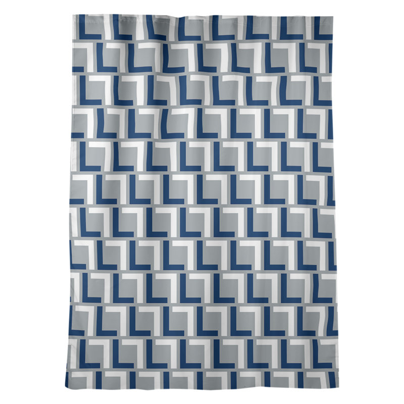 Panneau de rideau simple diaphane avec passe-tringle, Indianapolis Football Grey/Dark Blue/White