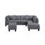 Canapé, chaise et repose-pieds 104,5 po, gris