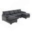Canapé modulaire en U 109,8 po x 55,9 po avec coussins de taille