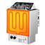Chaufferette 4,5kw 240v pour les pièces de 105 à 210 pieds cubes, poêle à vapeur sèche avec température et durée mécaniques, acier inoxydable 304, utilisation à long terme dans les espaces de loisirs à domicile, métal argenté électrique