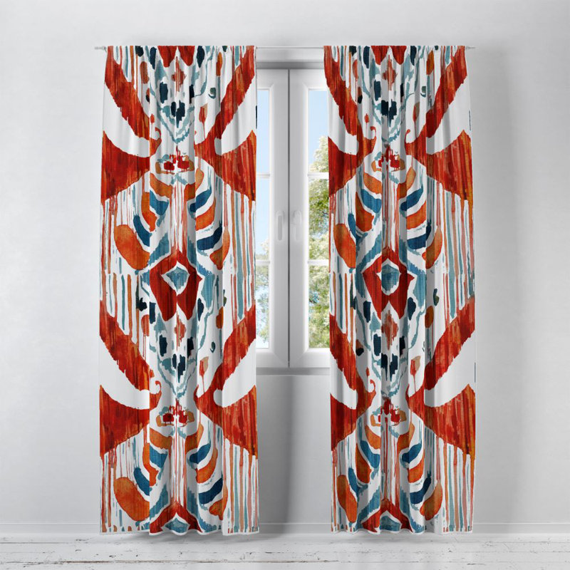 Panneaux de rideaux semi-transparents Ikat, L 20 po x L 61 po