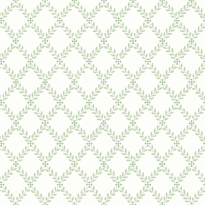 Boråstapeter Trellis Leaves Wallpaper, Green
