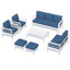 Charlsa Power Coated Aluminium 9 - Person Seating Group with Cushions-1362696452-1362539713