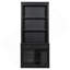 Bibliothèque de 83,4 po de hauteur, bibliothèque moderne avec 2 portes en verre et 1 tiroir, bibliothèque de rangement avec tablettes ouvertes pour le salon, le bureau personnel, noir