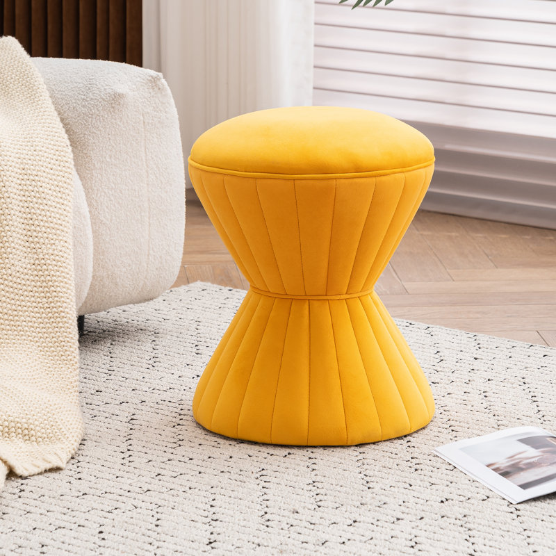 Konsta Upholstered Ottoman, Yellow