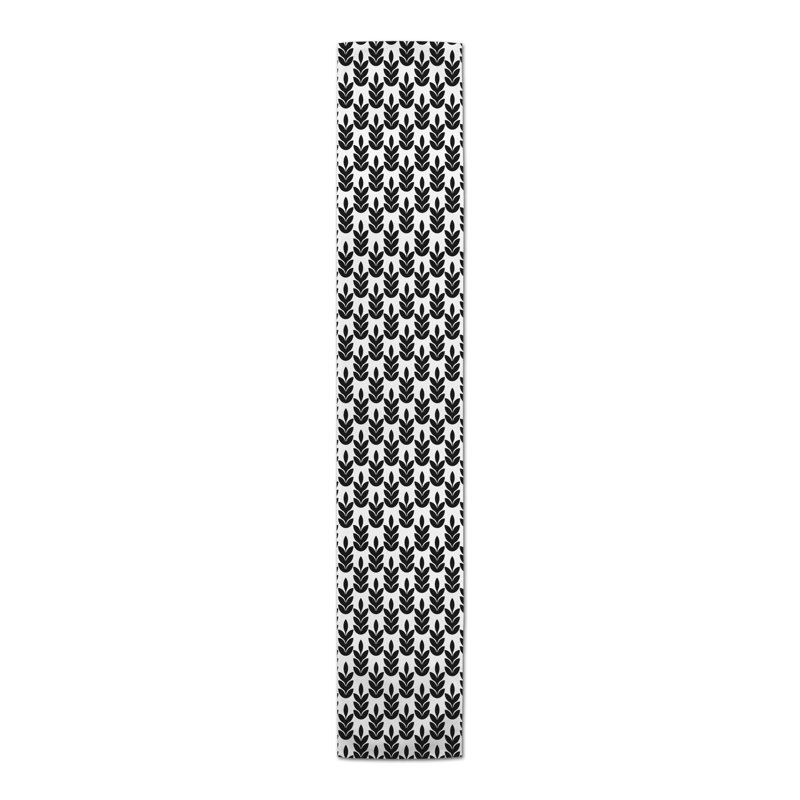 Ailine Dining Linens, 72" x 16", Black, Floral