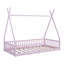 Lit simple maison avec clôture rose - élément en bois de pin pour lustre-1630019820