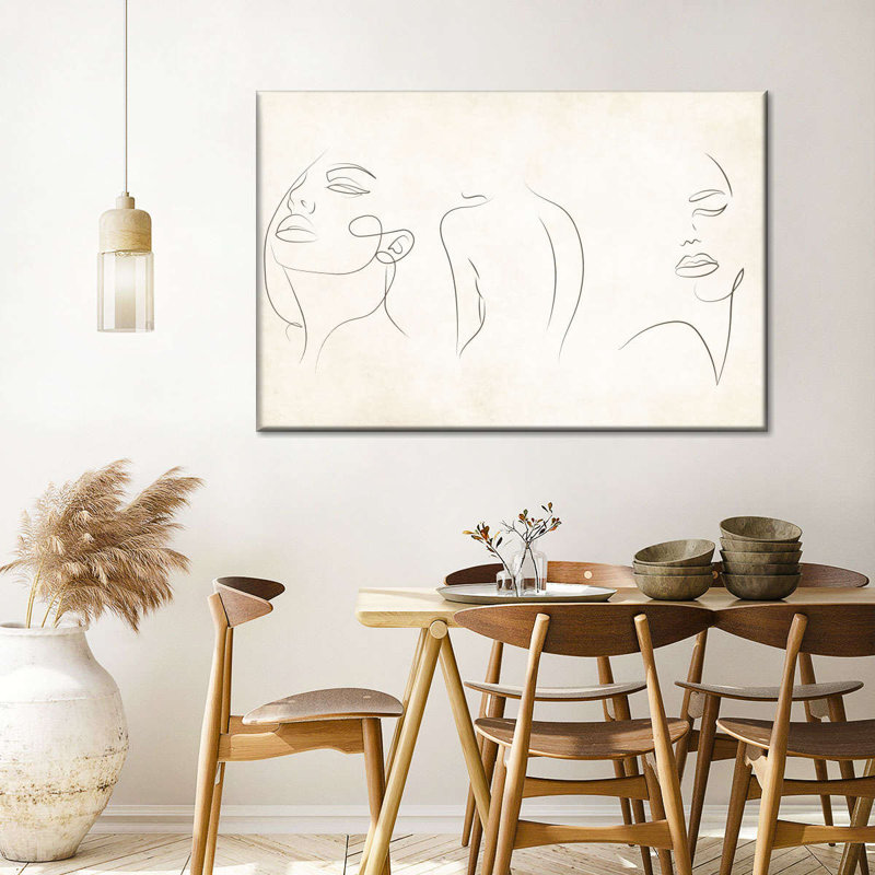 «One Line Woman», reproduction sur toile, H 30 po x l 45 po x P 1,25 po