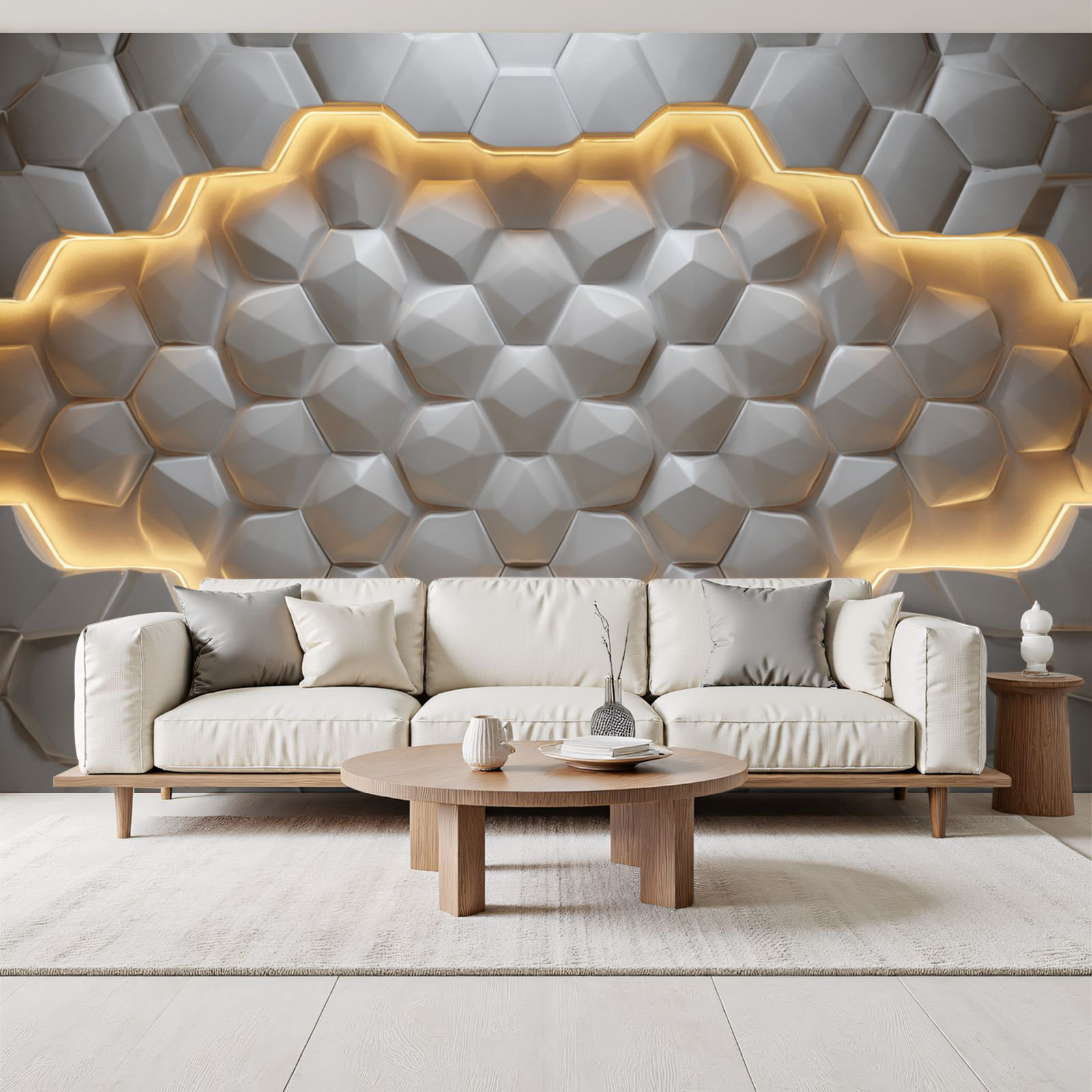 Red Barrel Studio Futuristic 3D Peel and Stick Wallpaper Matte Cream ...