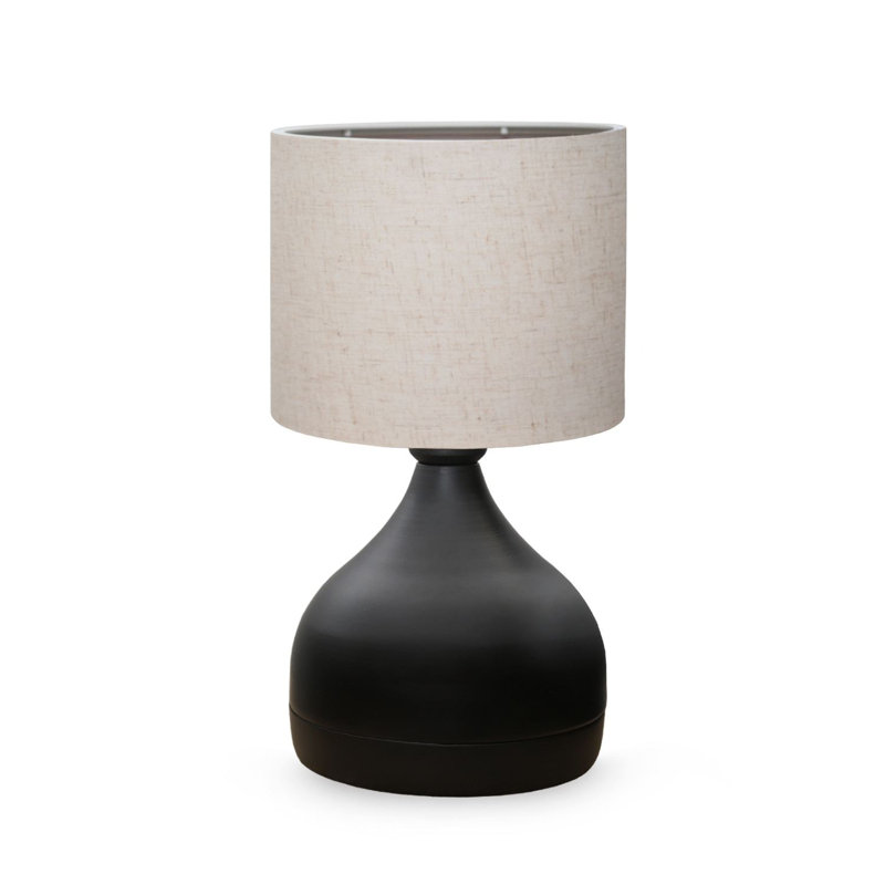 Lampe de table moderne, couleur crème, 12,6 po x 5,5 po | Fabrication 100% métal, hauteur: 12,6 pouces | Douille E27, 40 W maximum, câble de 59,1 po | Design scandinave, parfait pour la décoration de la maison ou du bureau, élégant et fonctionnel
