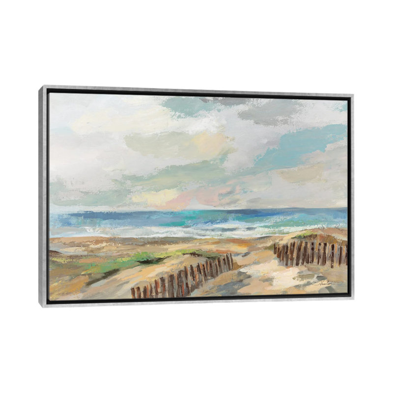 Dunes - reproduction d'art murale encadrée, Argent argent, H 18 po x l 26 po, Reproduction encadrée sans passe-partout