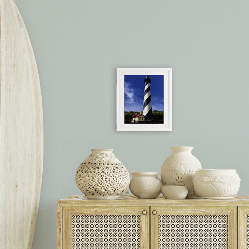 Phare de St. Augustine, reproduction sous verre encadrée, conception par Wind River Studios, H 16 po x l 13 po