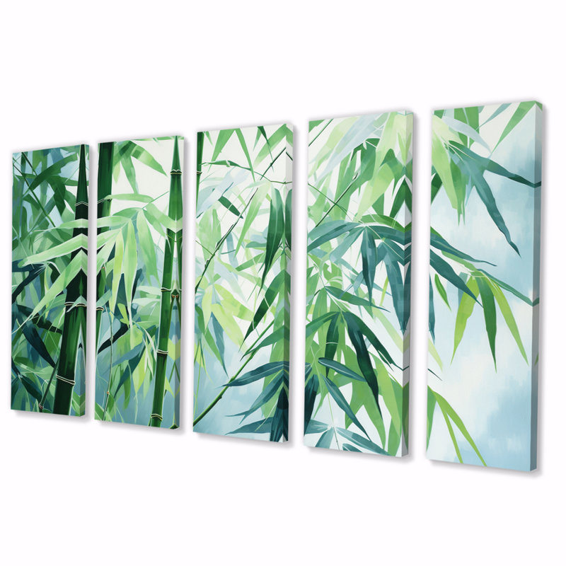 Bamboo Romantic Dream I - 5 pièces sur toile tendue