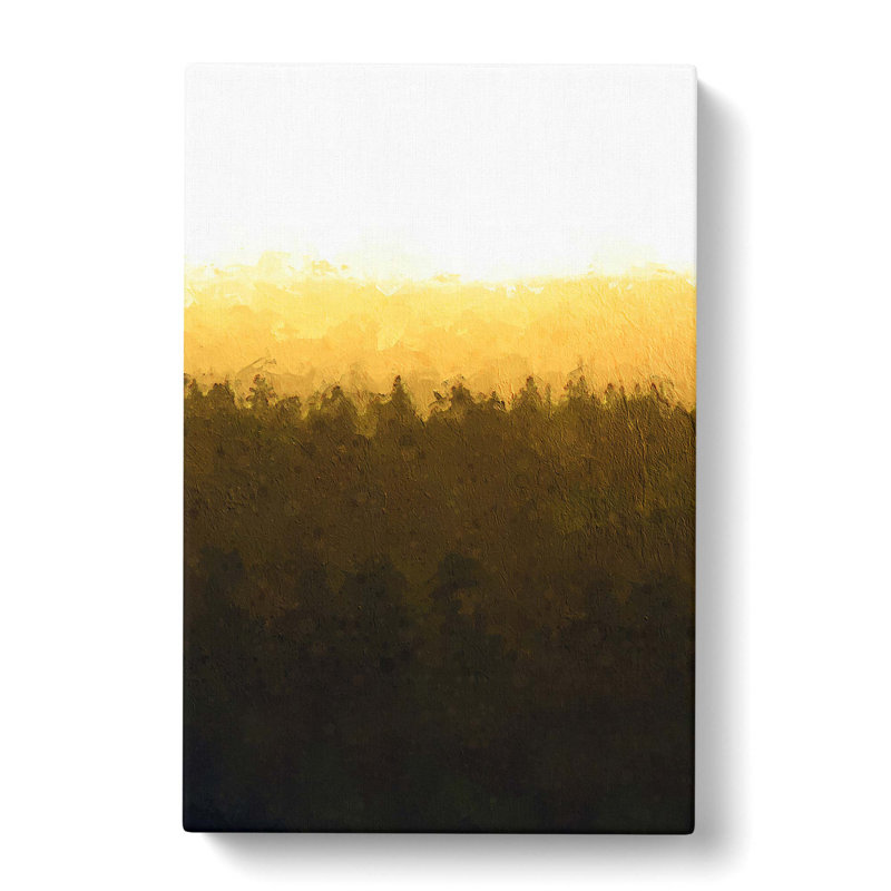 Yellow Sunrise Over The Forest In Abstract - Wrapped Canvas Print, 60cm H x 40cm W x 3cm D