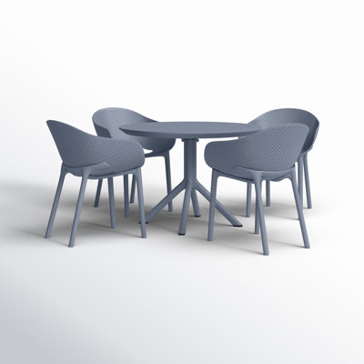 Farrah Sky Armchair 4 Person Dining Set